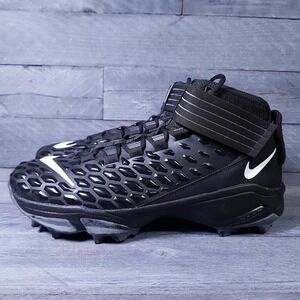 NIKE Force Savage Pro 2 Shark Rubber Football Cleats Men 12.5 WIDE Black Linemen